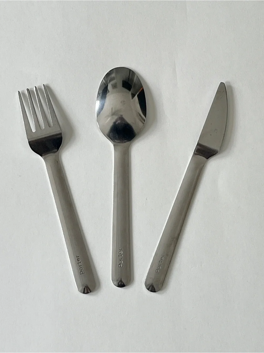 W&P Porter Gray Travel Flatware Set with Stainless Steel Utensils